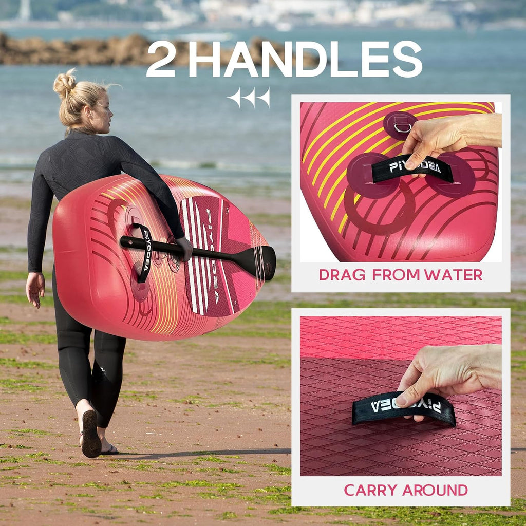 Paddle Boards for Adults, 10'6'/11'/11'6' Inflatable Paddle Board, Super Non Slip Eva, Stand Up Paddle Board with Removable Fins, Adjustable Paddle, Pump, Shoulder Strap, Leash, Standing Boat
