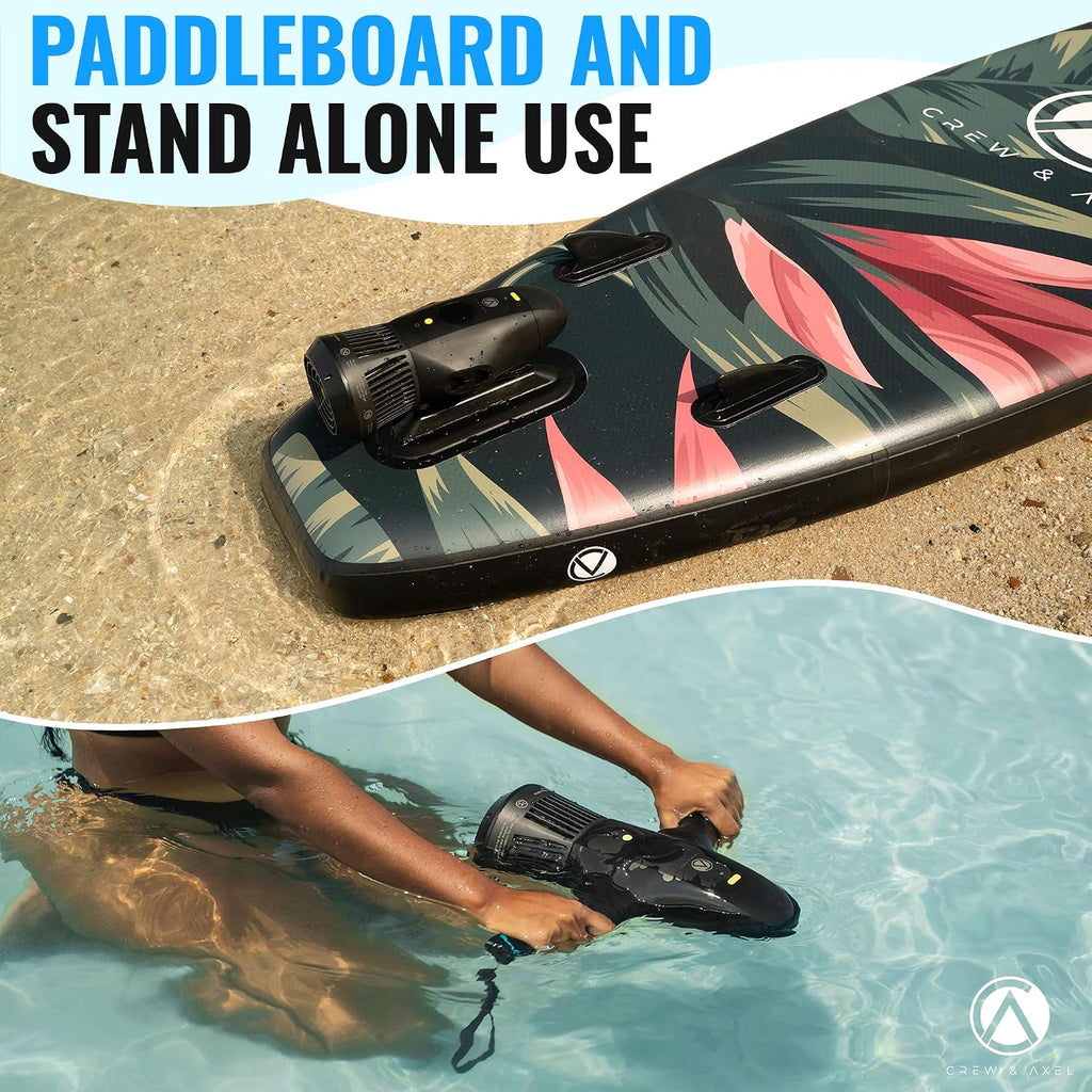 Crew & Axel Underwater Scooter 2-1 for Paddle Boards & Scuba Snorklering Swimming - Paddle Board Motor - Paddle Board Scooter - 4500Mah Battery 3 Speeds