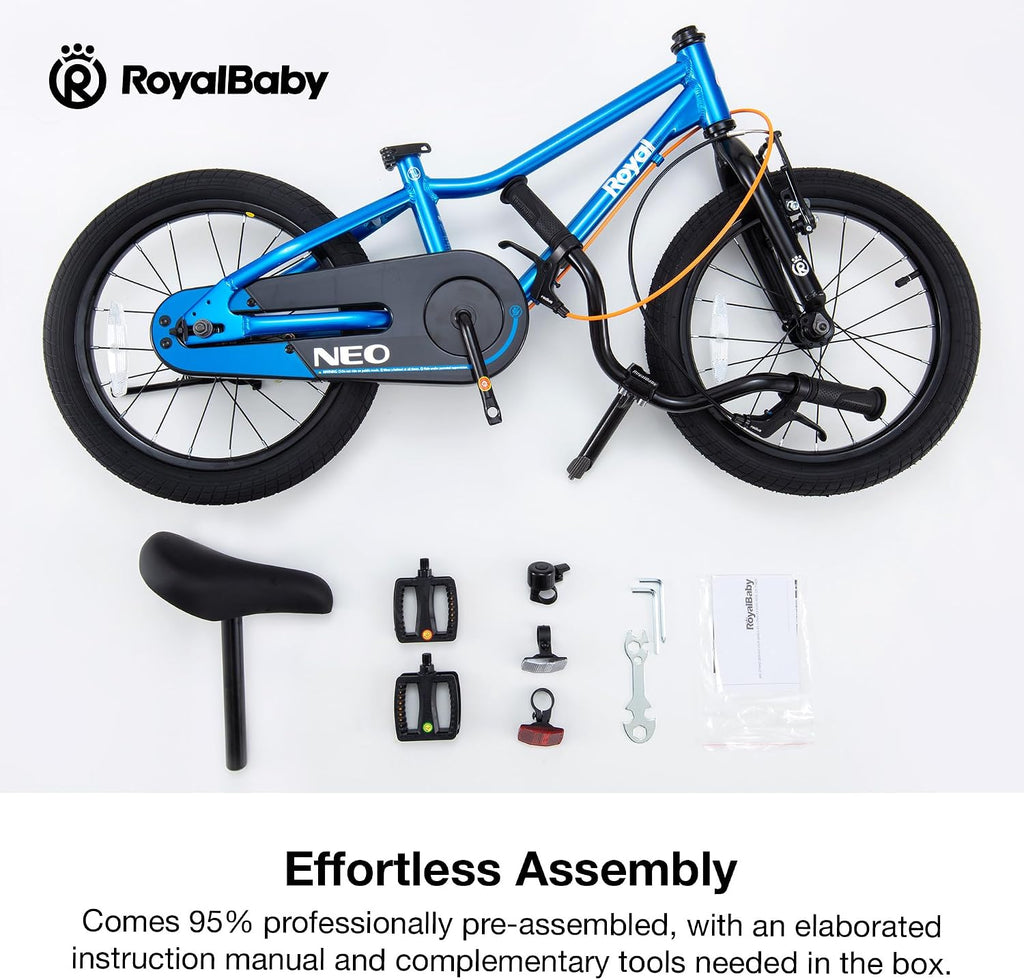 RoyalBaby Kids Bike, Lightweight Aluminum 16 18 Inch Wheel Bicycle Boys Girls Ages 4-9 Years, Multiple Colors