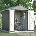 6x6FT Outdoor Storage Shed，Heavy-Duty Metal Storage with Vents and Clear Window