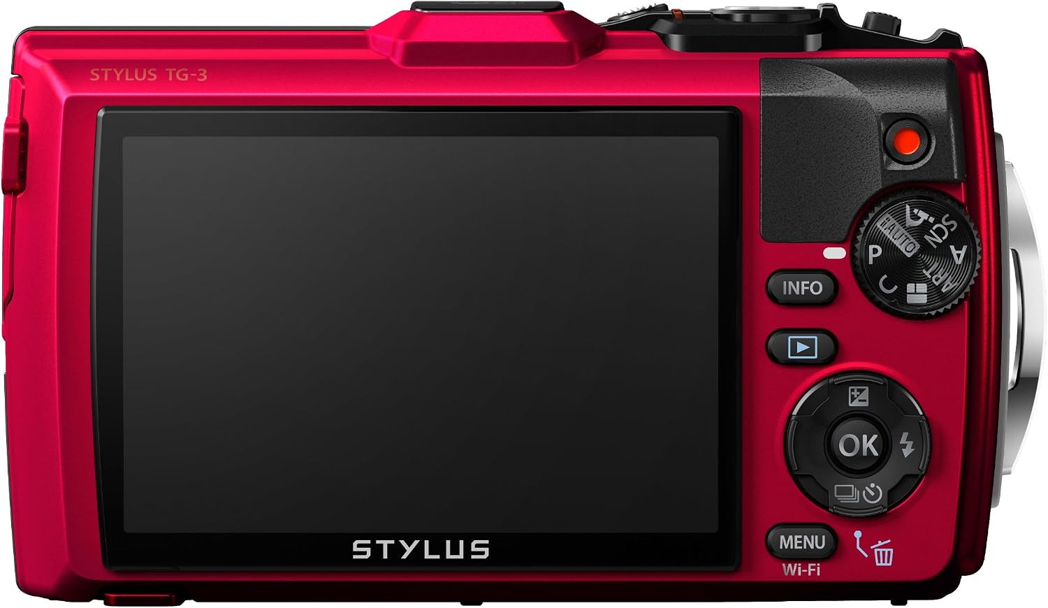 OM SYSTEM Olympus TG-3 Waterproof 16 MP Digital Camera (Red)