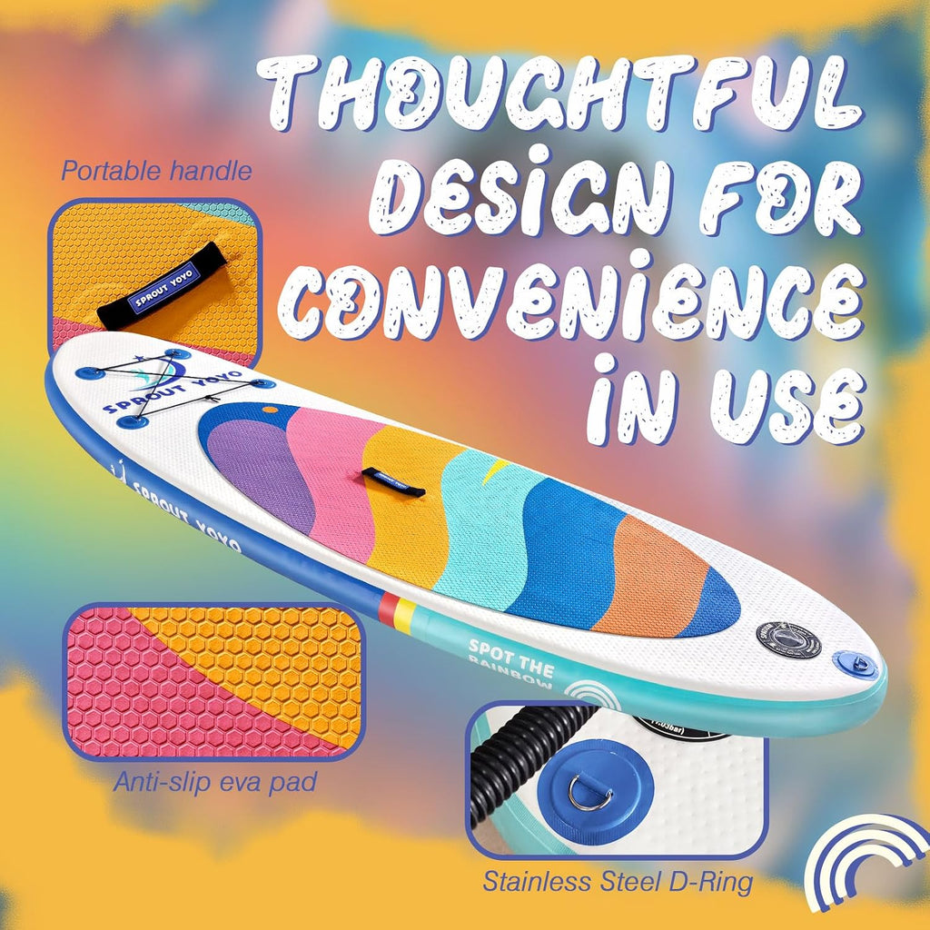 Spatium Kids Inflatable Paddle Boards,Stand Up Paddle Board for Children with Adjustable Paddle,Pump,Leash & Backpack for Lake,Ocean & River Swimming and Surfing
