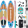 11' Inflatable Stand Up Paddle Board – Extra Wide SUP for Adults & Kids of All Skill Levels, Stable Paddleboard with Pump, Fins, Backpack, Accessories & Waterproof Phone Pouch