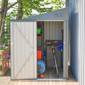 YOPTO 4x7 FT Outdoor Storage Shed,Lean to Lockable Metal Garden Shed Steel with Reinforced Beams,All Weather Waterproof Storage House W/Lockable Door,for Backyard,Patio,Lawn,Garden,Dark Gray