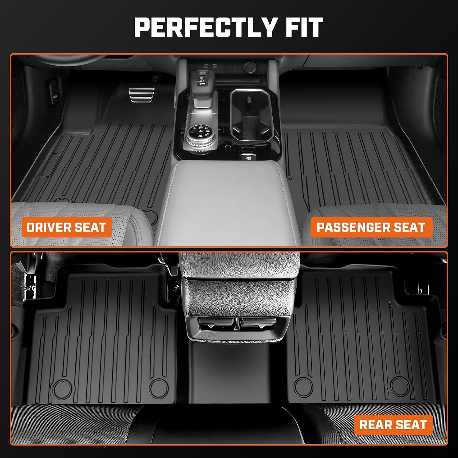 Mixsuper Floor Mat & Cargo Liner for Jeep Grand Cherokee 2022-2026(Include 4xe Not for L or WK),All Weather TPE Floor mat with Backrest and Door Sill Guards Grand Cherokee Accessories,Anti-Slip Black