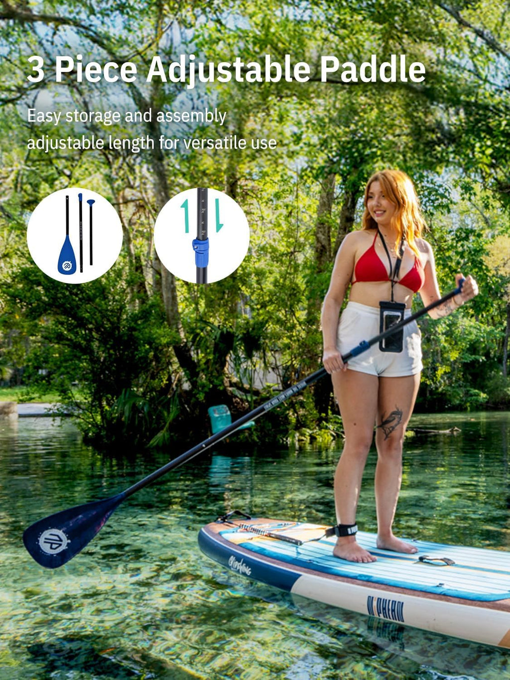 Niphean (Extra Large) Inflatable Paddle Board, SUP for 2+1 People/Family 500lbs Capacity Stand Up Paddle Board with SUP Accessories, StabilTrac Fin Non-Slip Paddleboard for Adults