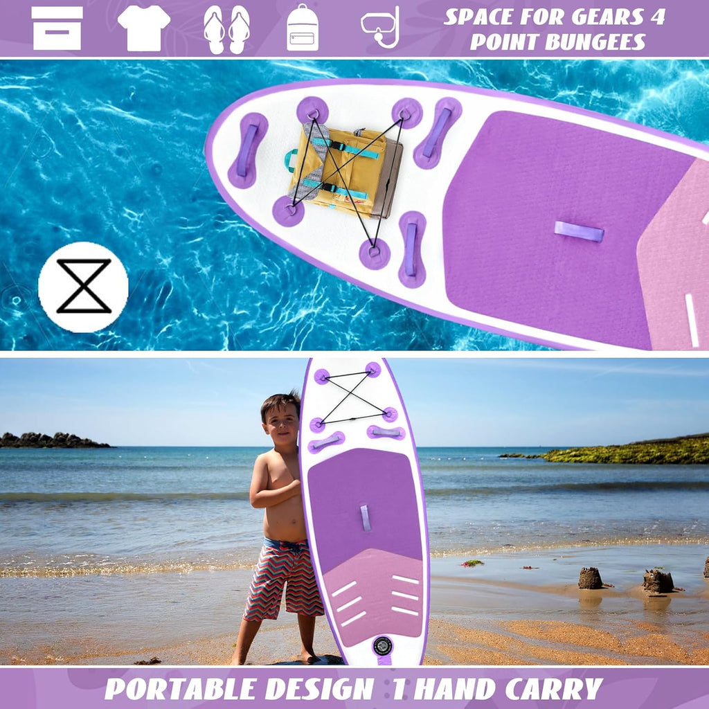 Kids Inflatable Stand Up Paddle Board, Kids Paddle Board with SUP Accessories, Anti-Slip EVA Deck, 7'6''Child SUP for Kids & Youth