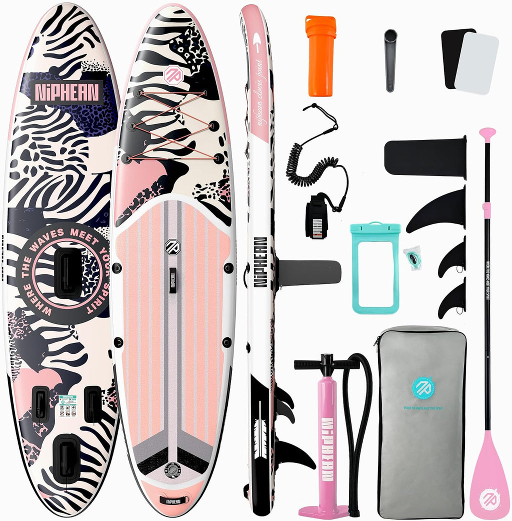 Niphean Inflatable Stand Up Paddle Board with SUP Accessories, Anti-Slip EVA Deck, 10'6'' Inflatable Paddle Boards for Adults & Youth of All Skill Levels
