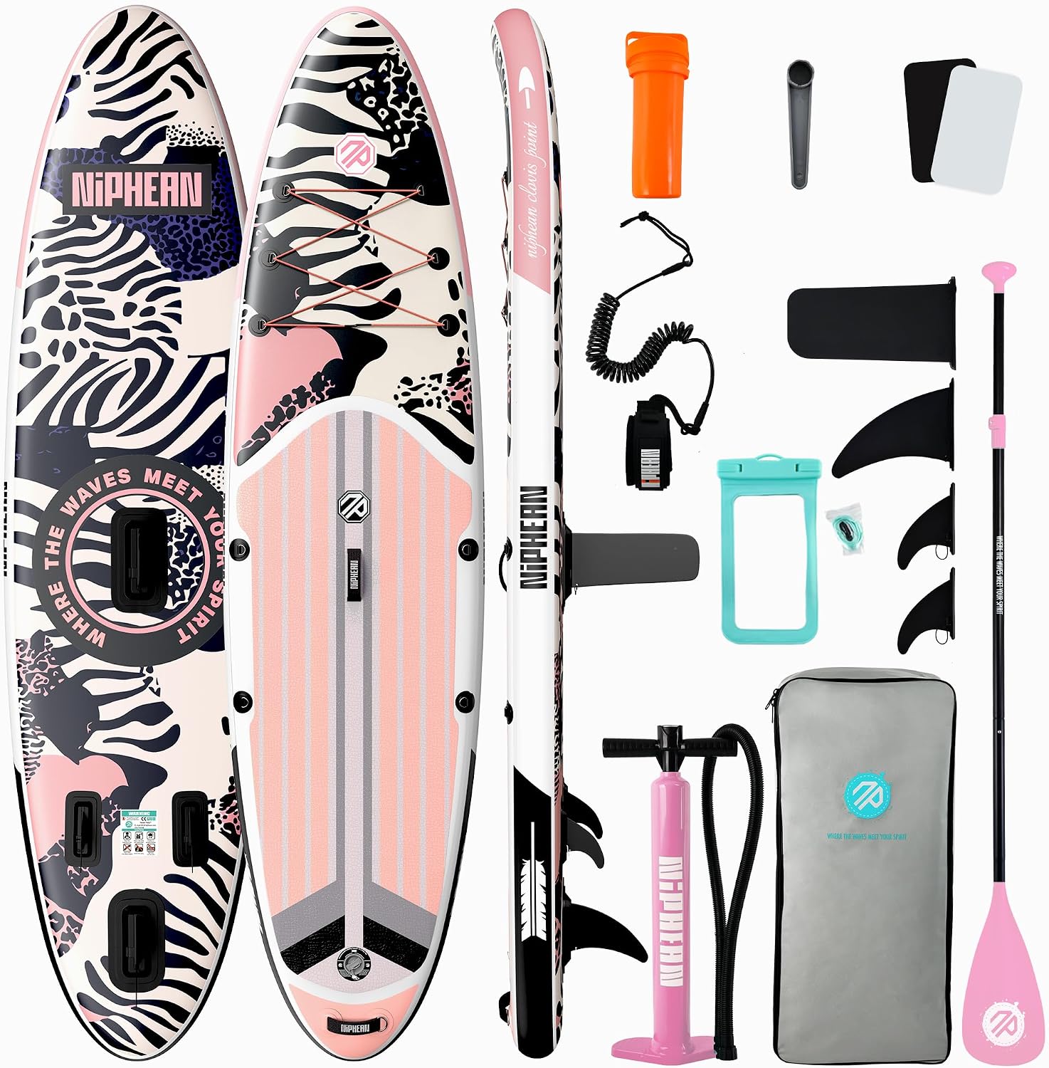 Niphean Inflatable Stand Up Paddle Board with SUP Accessories, Anti-Slip EVA Deck, 10'6'' Inflatable Paddle Boards for Adults & Youth of All Skill Levels
