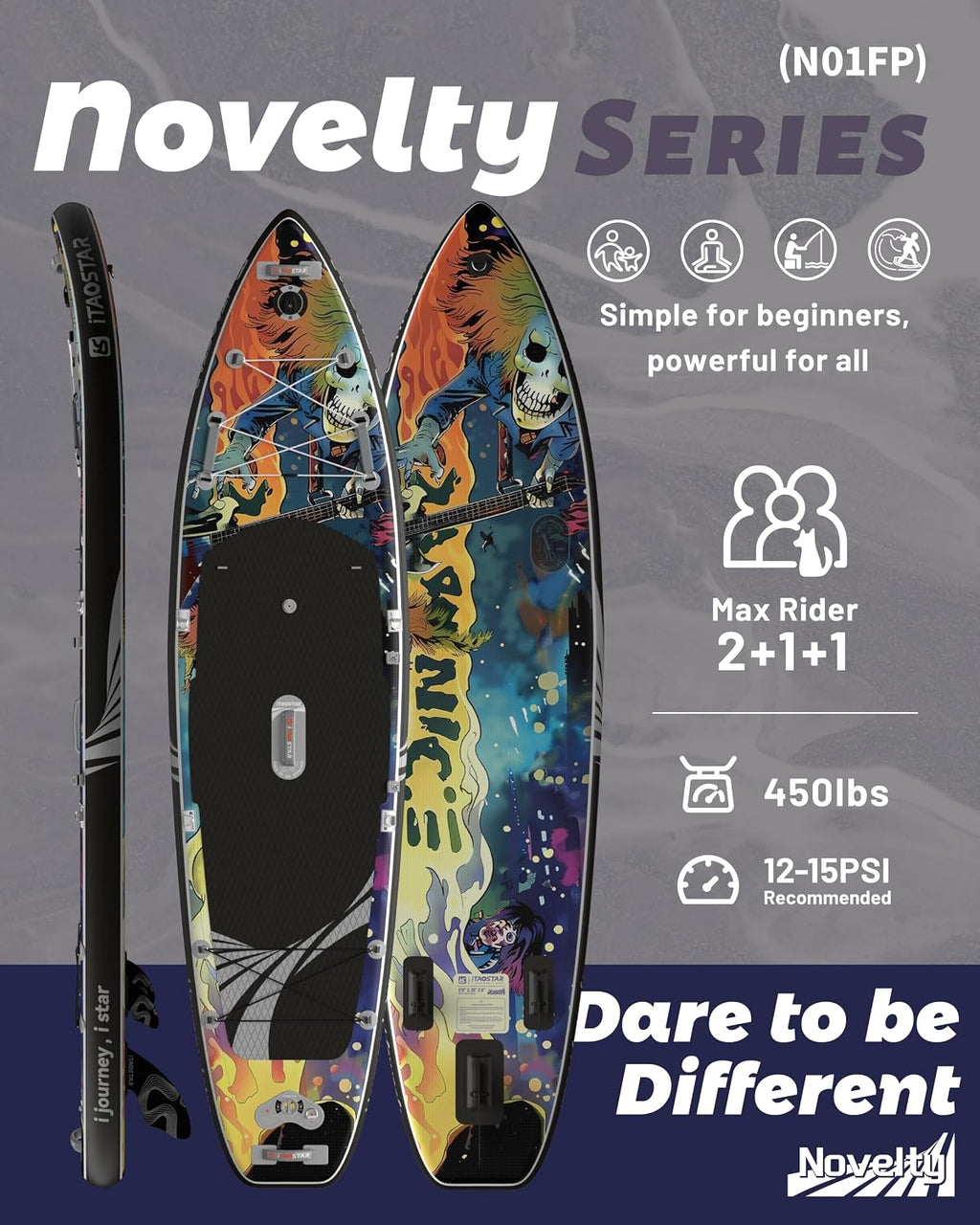 iTAOSTAR Novelty 11'6' x 35' Inflatable Stand Up Paddle Board with Seat- Stable SUP Board for Adults - Portable Paddleboard for Yoga, Surfing, Fishing - Includes Full Accessories Kit
