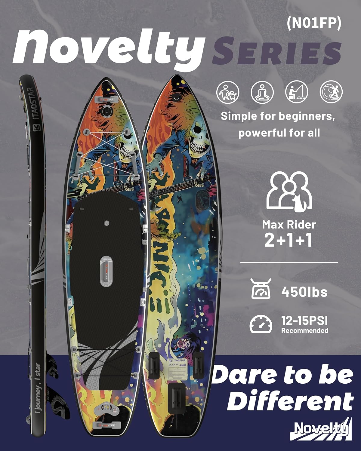 iTAOSTAR Novelty 11'6' x 35' Inflatable Stand Up Paddle Board with Seat- Stable SUP Board for Adults - Portable Paddleboard for Yoga, Surfing, Fishing - Includes Full Accessories Kit