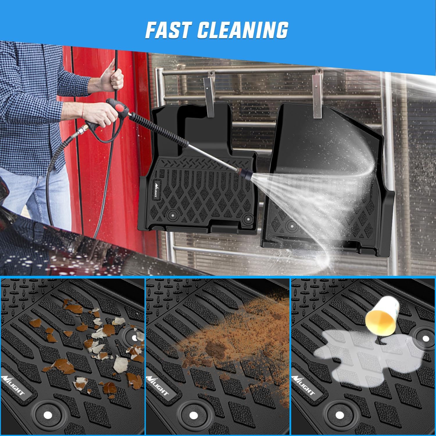 Nilight TPE Floor Mats for Kia Carnival Hybrid 8 Seat 2025 2026 (Not for Fuel) All Weather Custom Fit Heavy Duty Floor Liners