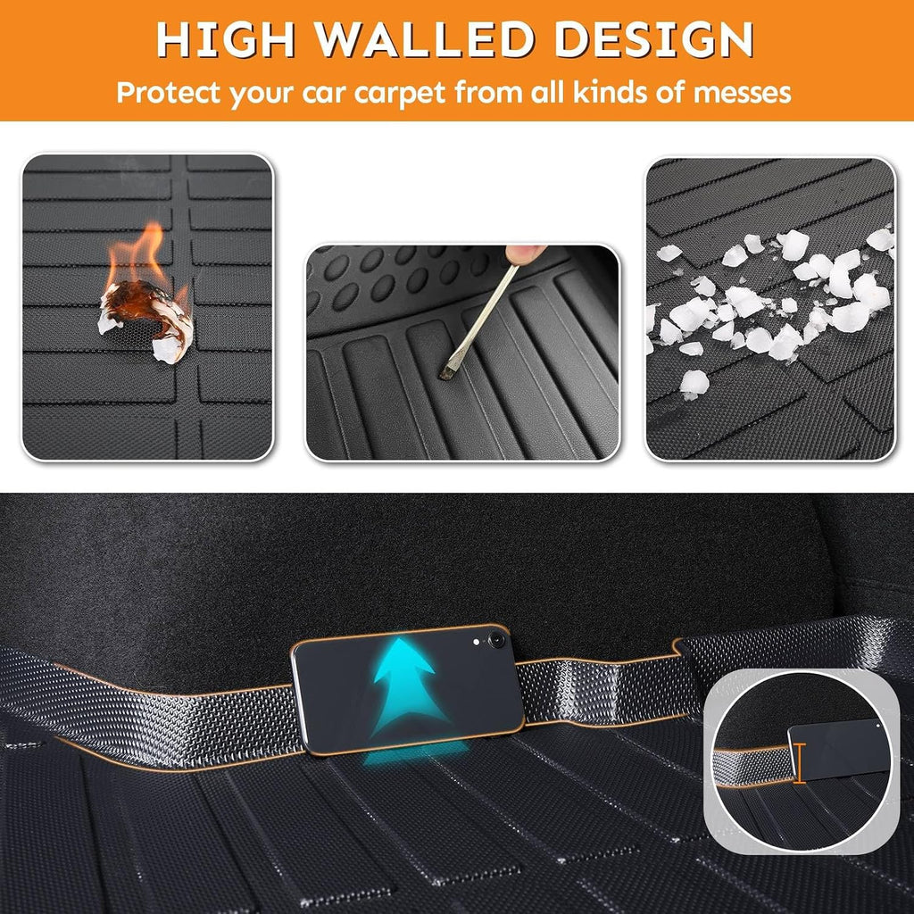 Binmotor-Floor Mats & Cargo Liner for Dodge Durango 2016-2024 2025 2026 (7 Seats) All Weather Mats Durango Cargo Trunk Mat Accessories for Durango GT, GT Plus, R/T, R/T Plus, R/T Premium