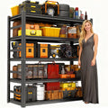 5-Tier Garage Shelving, 74''H*48''W*24''D Metal Storage Shelf ，2-in-1 Adjustable 3020 lbs Heavy Duty Unit Shelves, Upgraded Reinforced Double-Layer Columns for Basement Kitchen Pantry Rack