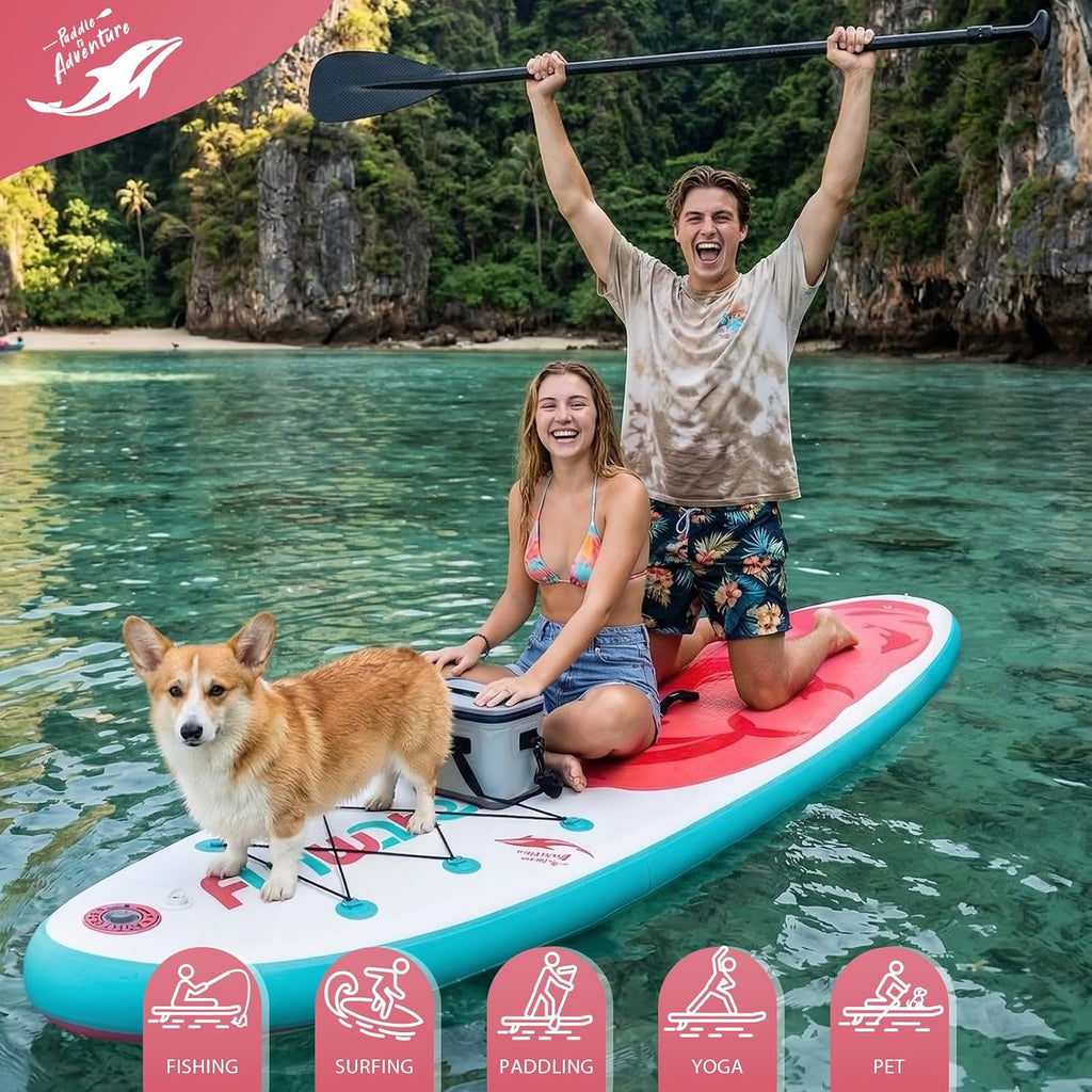 FunWater Inflatable Stand Up Paddle Board 10'6'/11'/11'6' Paddle Board for Adults & Youth, Paddleboards Inflatable with Premium SUP Accessories, Wide Stable, Non-Slip Comfort Deck
