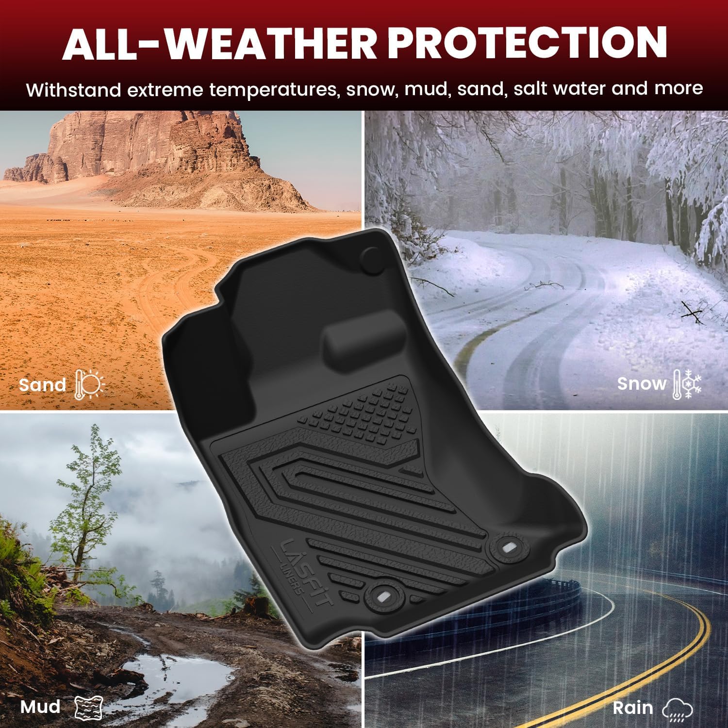 LASFIT Floor Mats & Cargo Mat for Subaru Outback 2020-2025, All Weather TPE Custom Fit Easy Clean Floor Liners for Subaru Outback 2020-2025 Accessories Full Set Car Mats, Black