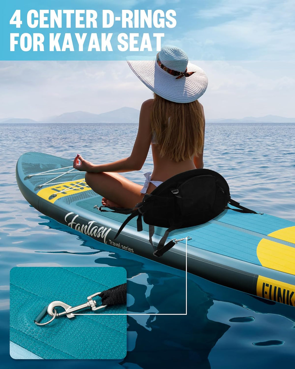 11'×34'×6' Extra Wide Inflatable Stand Up Paddle Board, Sup Board with Removable Fins, Backpack, Floating Paddle, Safety Leash, Floating Phone Case for Adults & Youth of All Skill Levels