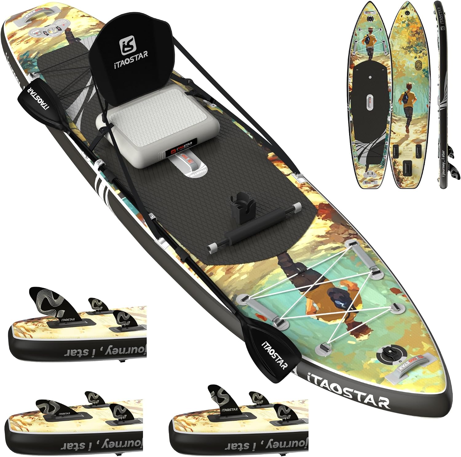 iTAOSTAR Novelty 11'6' x 35' Inflatable Stand Up Paddle Board with Seat- Stable SUP Board for Adults - Portable Paddleboard for Yoga, Surfing, Fishing - Includes Full Accessories Kit