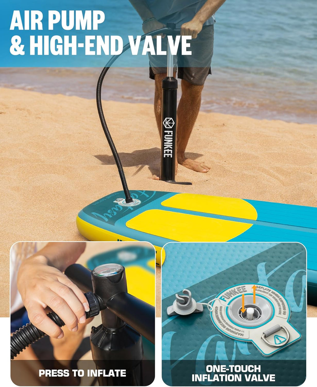 11'×34'×6' Extra Wide Inflatable Stand Up Paddle Board, Sup Board with Removable Fins, Backpack, Floating Paddle, Safety Leash, Floating Phone Case for Adults & Youth of All Skill Levels