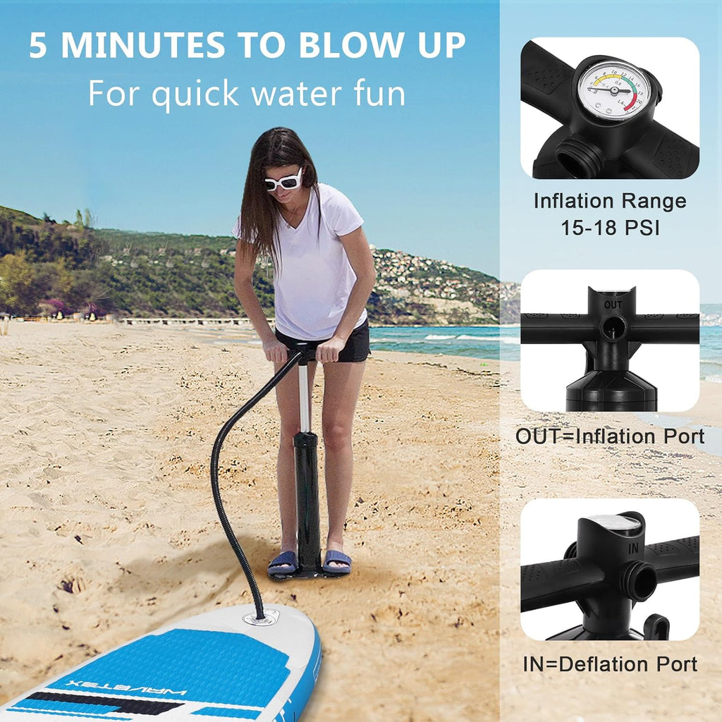 Inflatable Paddle Board, Stand Up Paddleboard with SUP Camera Seat, Wide Stance, Blow Up Paddle Board, ISUP Backpack, Pump, 3 Fins, 17.4lbs Ultra-Light Paddle Boards for Adults & Youth