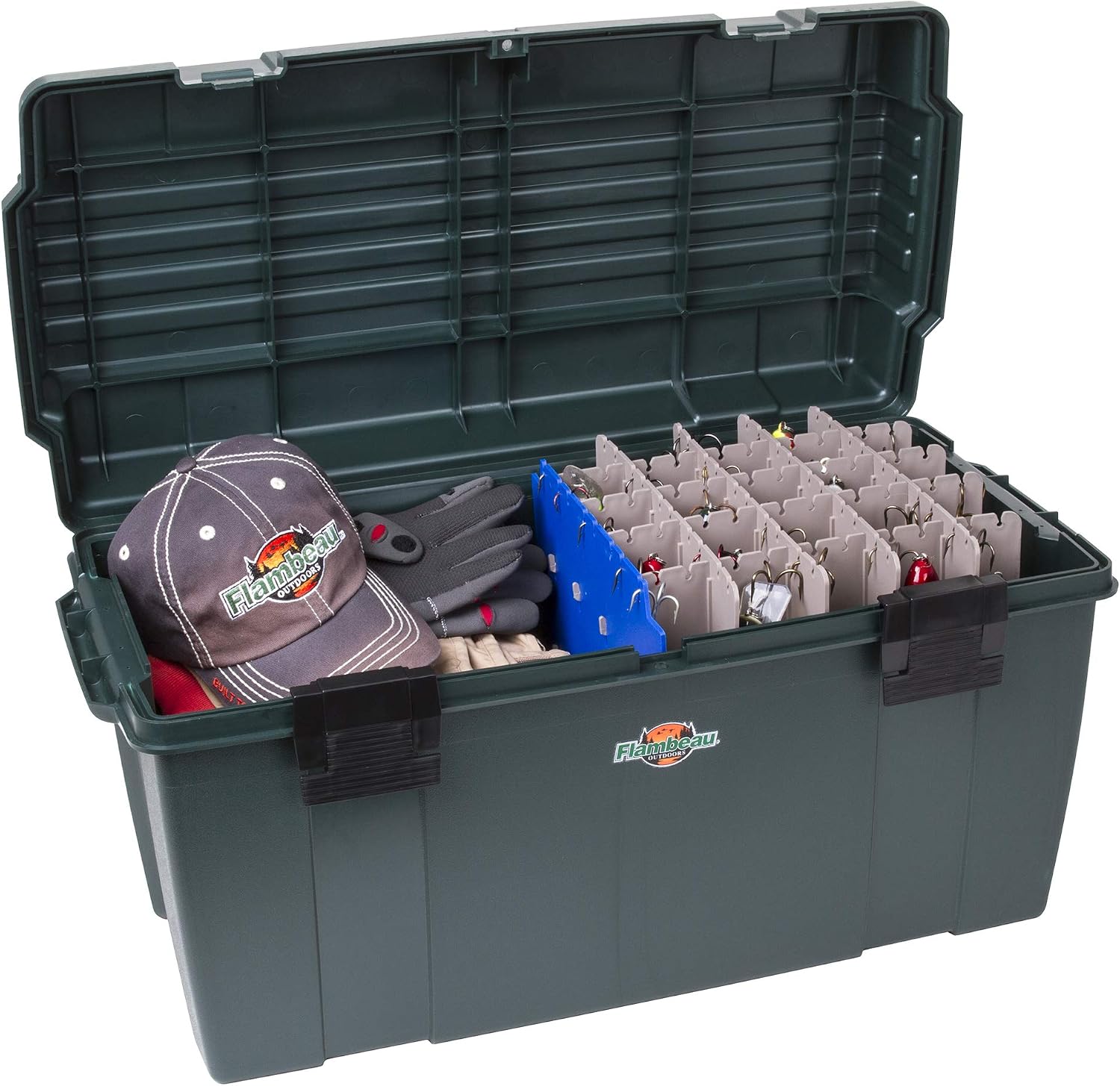 Flambeau Outdoors 6127ZR Maximizer Large Lure Storage Box with Zerust Anti-Corrosion Technology, [1] Dry Box, Deep Green
