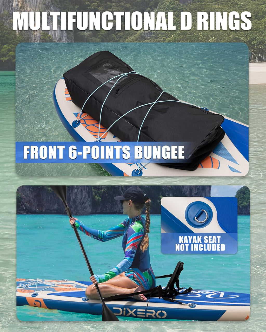 Inflatable Stand Up Paddle Board with SUP Accessories, 11'*33' Inflatable Paddle Boards for Adults & Youth of All Skill Levels