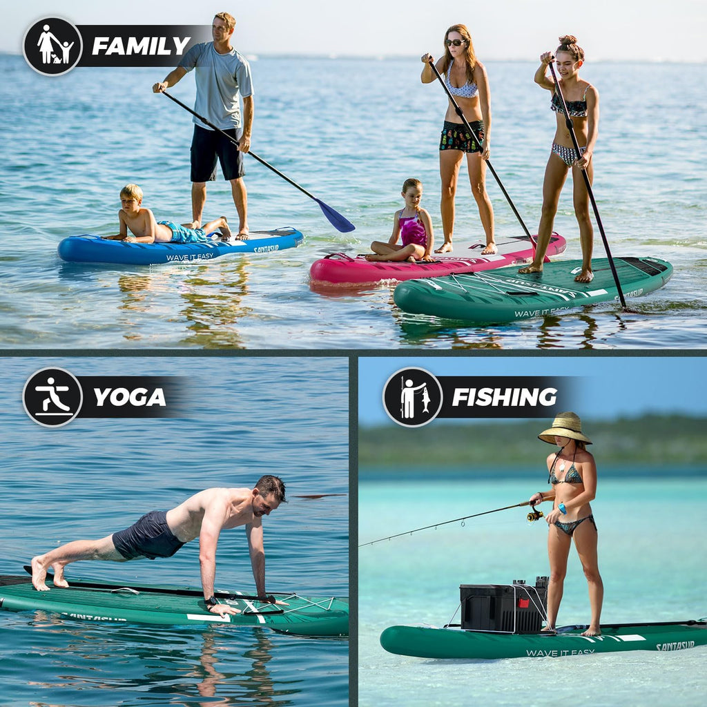 Inflatable Stand Up Paddle Board with SUP Accessories, Anti-Slip EVA Deck, 10'6'/11' Wide Stance Board, Sup Board for Adults & Youth of All Skill Levels Backpack