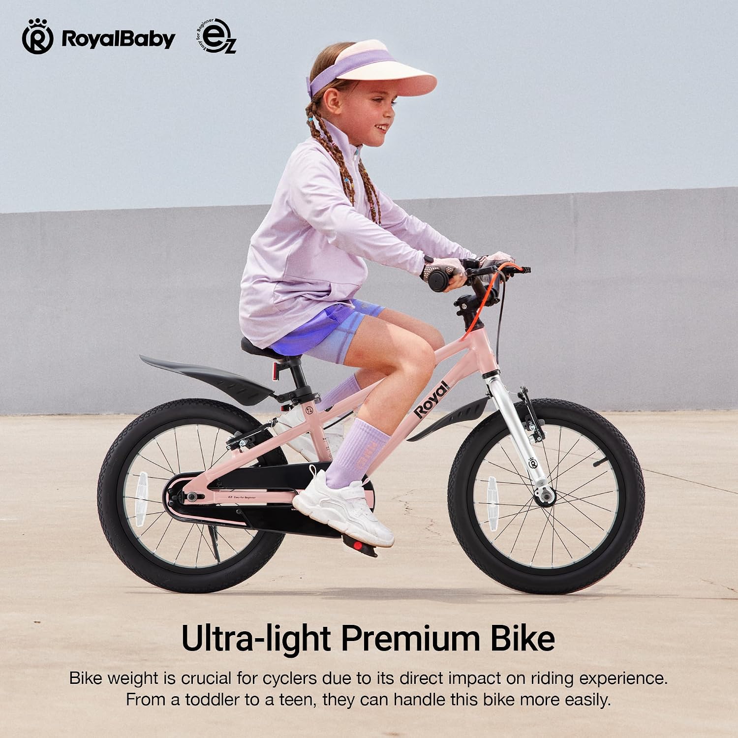 RoyalBaby EZ Fride Kids Bike 16 18 20 Inch, Lightweight Aluminum 2-in-1 Balance to Pedal Bike with One-Key Switch for Boys Girls Ages 4+