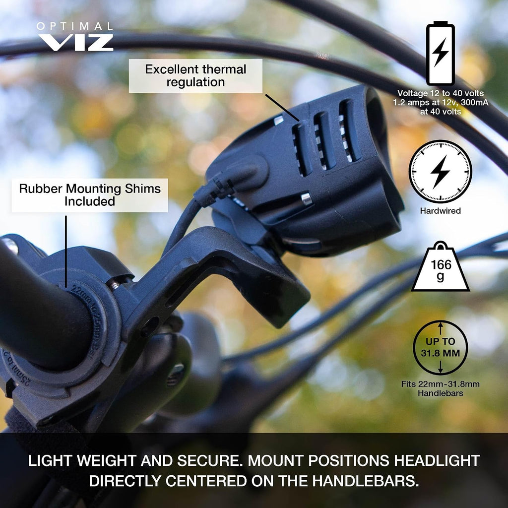NiteRider EPro 1000 + Emax+ 150 E-Bike Light Combo – 1000 Lumen Front & 150 Lumen Rear Hardwired Lights for Electric Bikes, IP64 Rated, 8 Modes, Fits Class 1/2/3, Handlebar & Rack/Seatpost Mounts