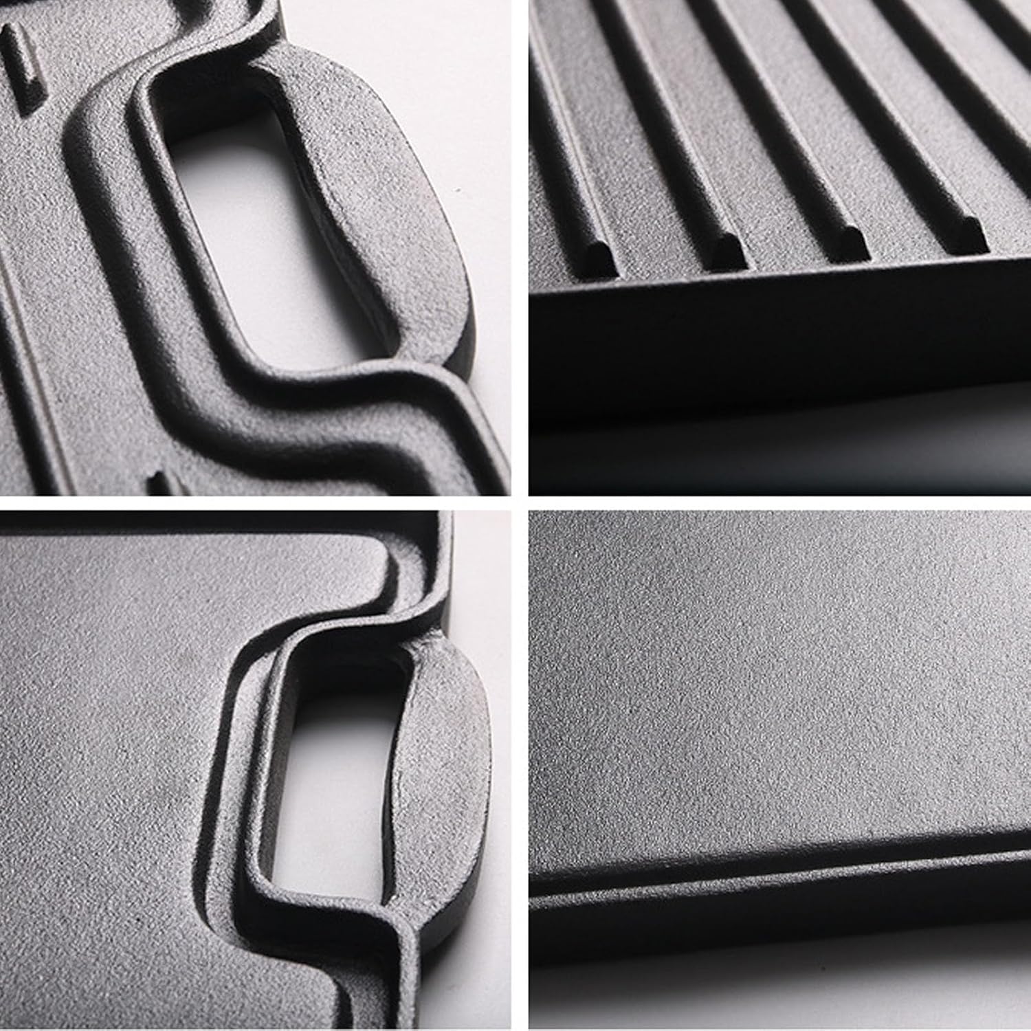 Grilling Plate,Rectangular Cast Iron Indoor Barbecue Griddle Korean BBQ Grill Pan Barbecue Skillet Pan Cooking Grill Plate Steaks Baking Tray Non Stick Griddle for Family Dinning