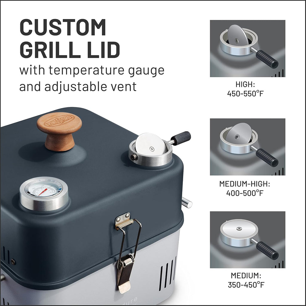 Kingsford, All-In-One Grilling Kit, Match Light, Portable Grill with Charcoal and Grilling Tools, No Lighter Fluid Needed, 1 Grill, 4 lb Charcoal Bag