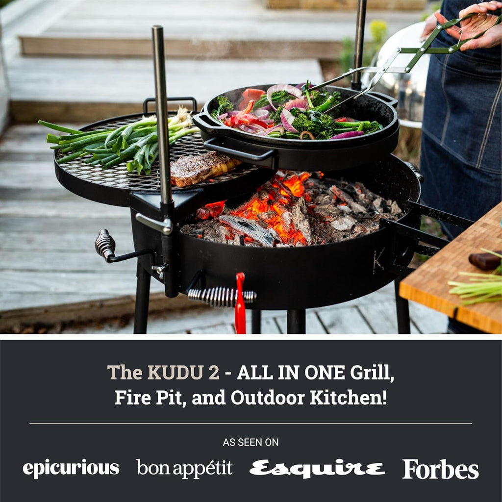 KUDU Grill - Open Fire BBQ Grilling System, Portable Charcoal Grills