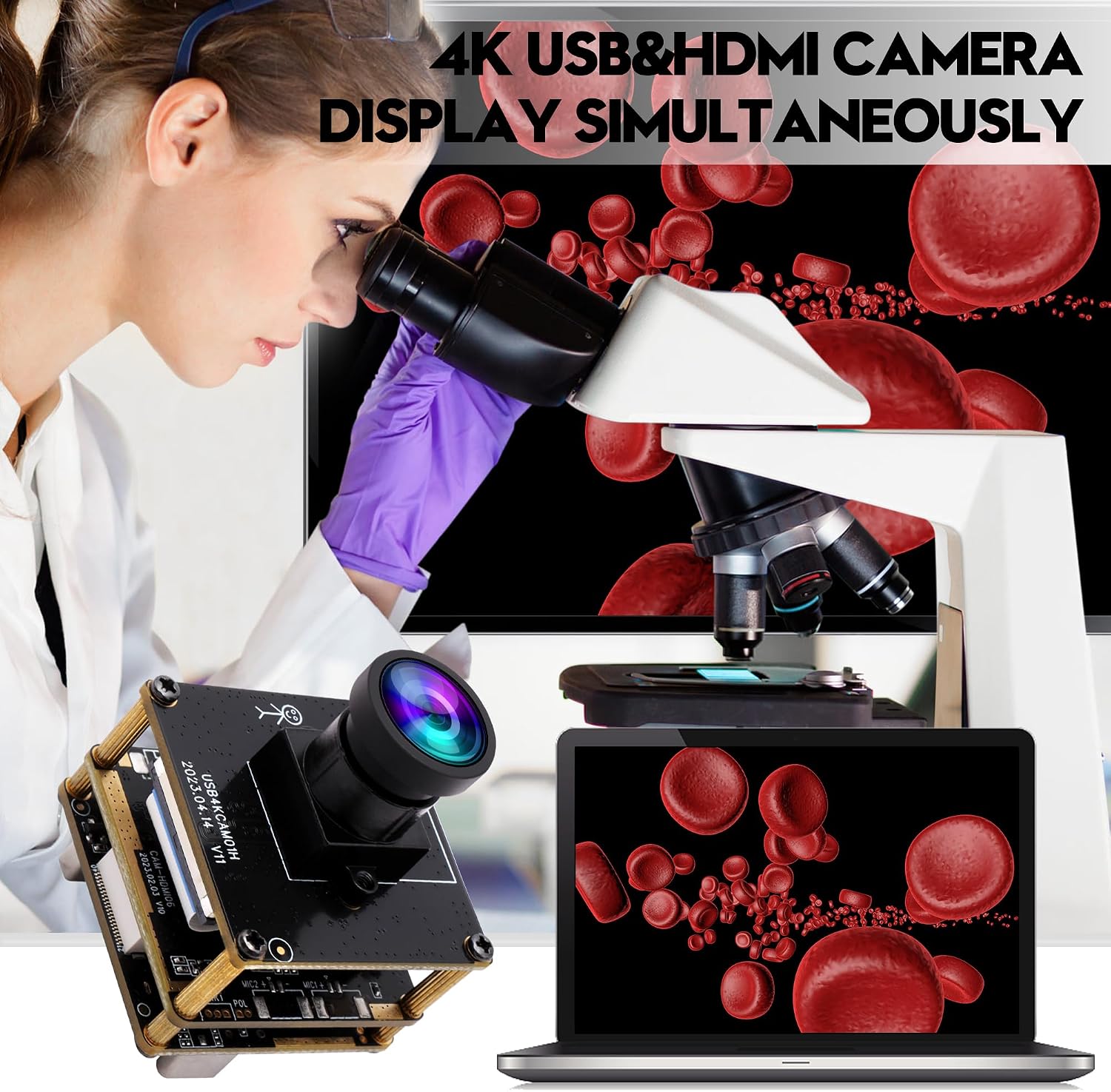 ELP 4K HDMI USB Camera - Wide Angle, 2X Digital Zoom, H.265, 8MP, UVC USB2.0 for Laptop & Monitor
