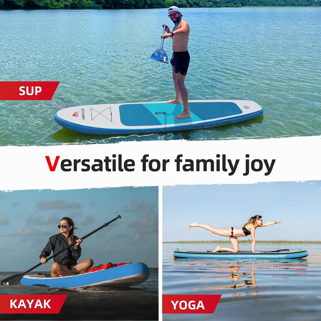 Abahub Inflatable SUP, Wide 10'6' x 31'/34' iSUP, Standup Paddleboard with Adjustable SUP Kayak Paddle, for Yoga, Paddle Board, Kayaking, Surf, Canoe, Fishing