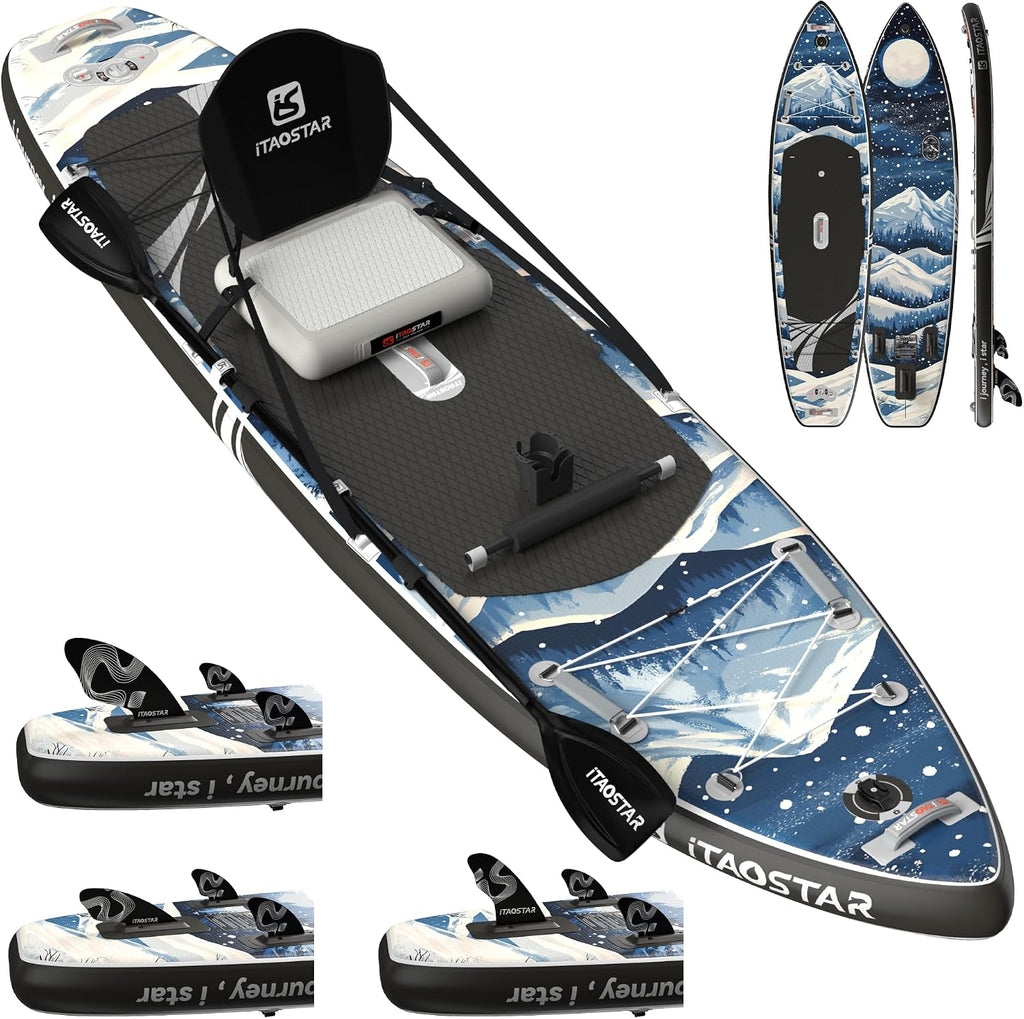iTAOSTAR Novelty 11'6' x 35' Inflatable Stand Up Paddle Board with Seat- Stable SUP Board for Adults - Portable Paddleboard for Yoga, Surfing, Fishing - Includes Full Accessories Kit