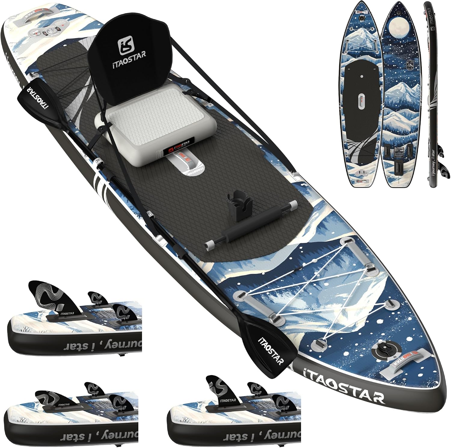 iTAOSTAR Novelty 11'6' x 35' Inflatable Stand Up Paddle Board with Seat- Stable SUP Board for Adults - Portable Paddleboard for Yoga, Surfing, Fishing - Includes Full Accessories Kit