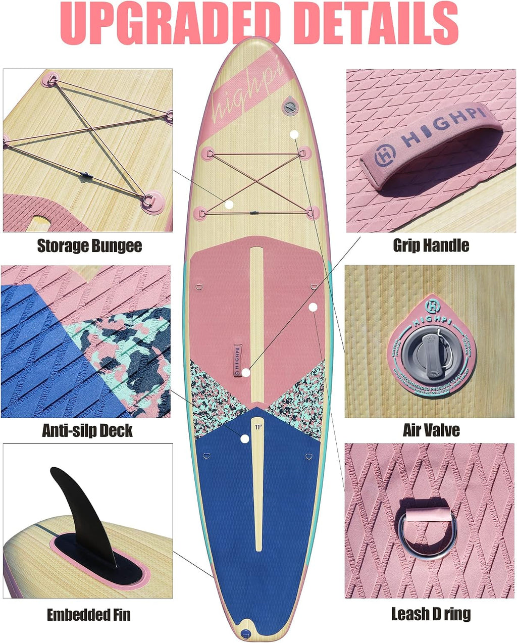 Inflatable Stand Up Paddle Board for Youth and Adults – Wide Sup with Premium Accessories, Blow Up Paddleboard for Surfing, Fishing, Yoga & More