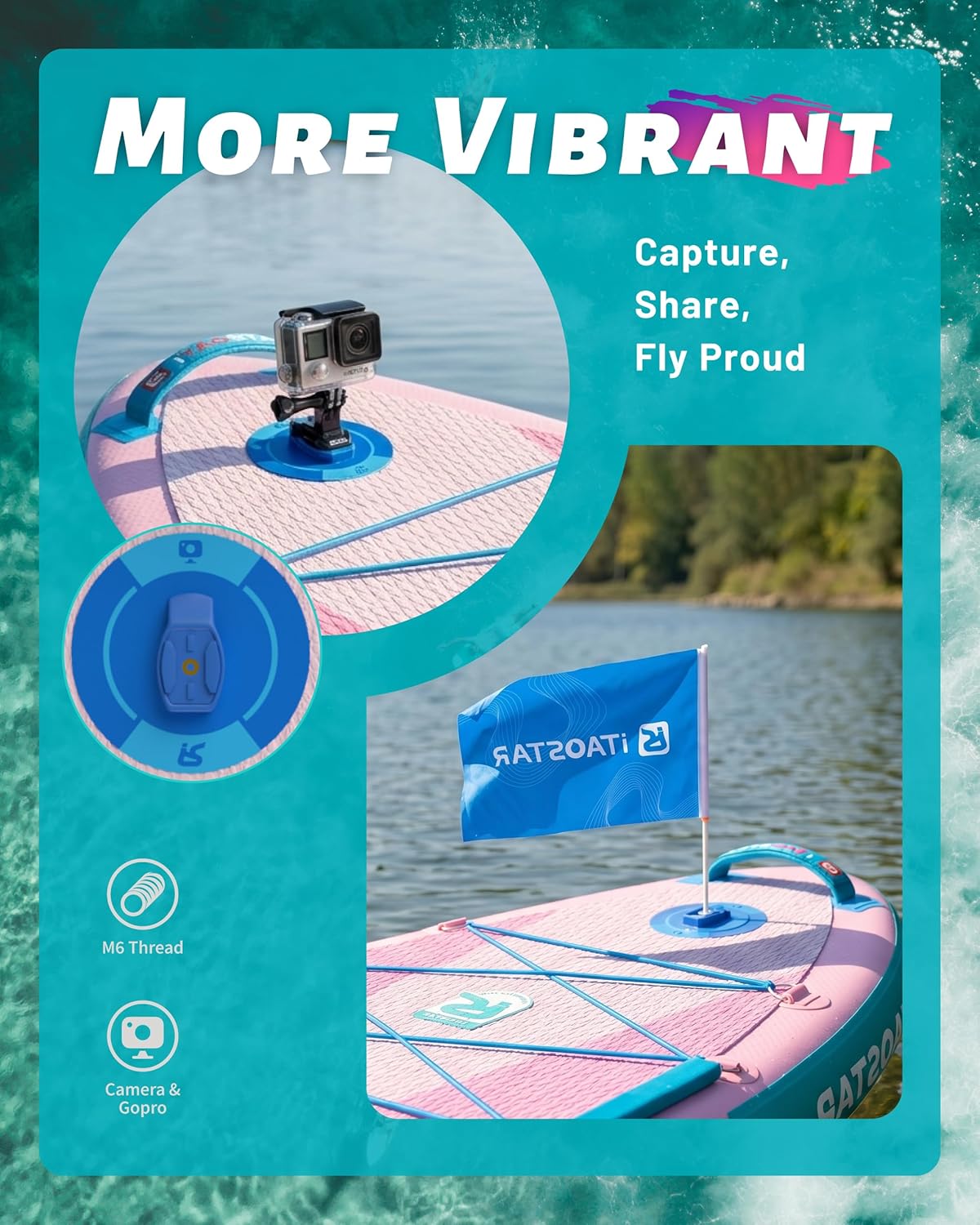 iTAOSTAR Billow 11'6'×36' Extra Wide Paddle Board with Seat, One-Stop Premium SUP Board Accessories, Tailored Fins, Stable Inflatable Stand Up Paddle Boards for Youth/Adults of All Skill Levels