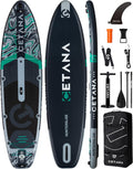 CETANA 11'6×35' Extra Wide Stand Up Paddle Board for Adults & Youth, 400lb Capacity Inflatable Paddle Board, Sup for 2+1 Person with Removable US Fin, 100L Backpack, Floating Paddle, Safety Leash
