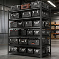 Storage Shelves, Garage Metal Shelving Unit, Adjustable, Double-Layer Column with Reinforced Ribs, Heavy-Duty, Capable of Bearing 600-3600 lbs (Black, 45''W*20''D*82''H, 6-Tier)