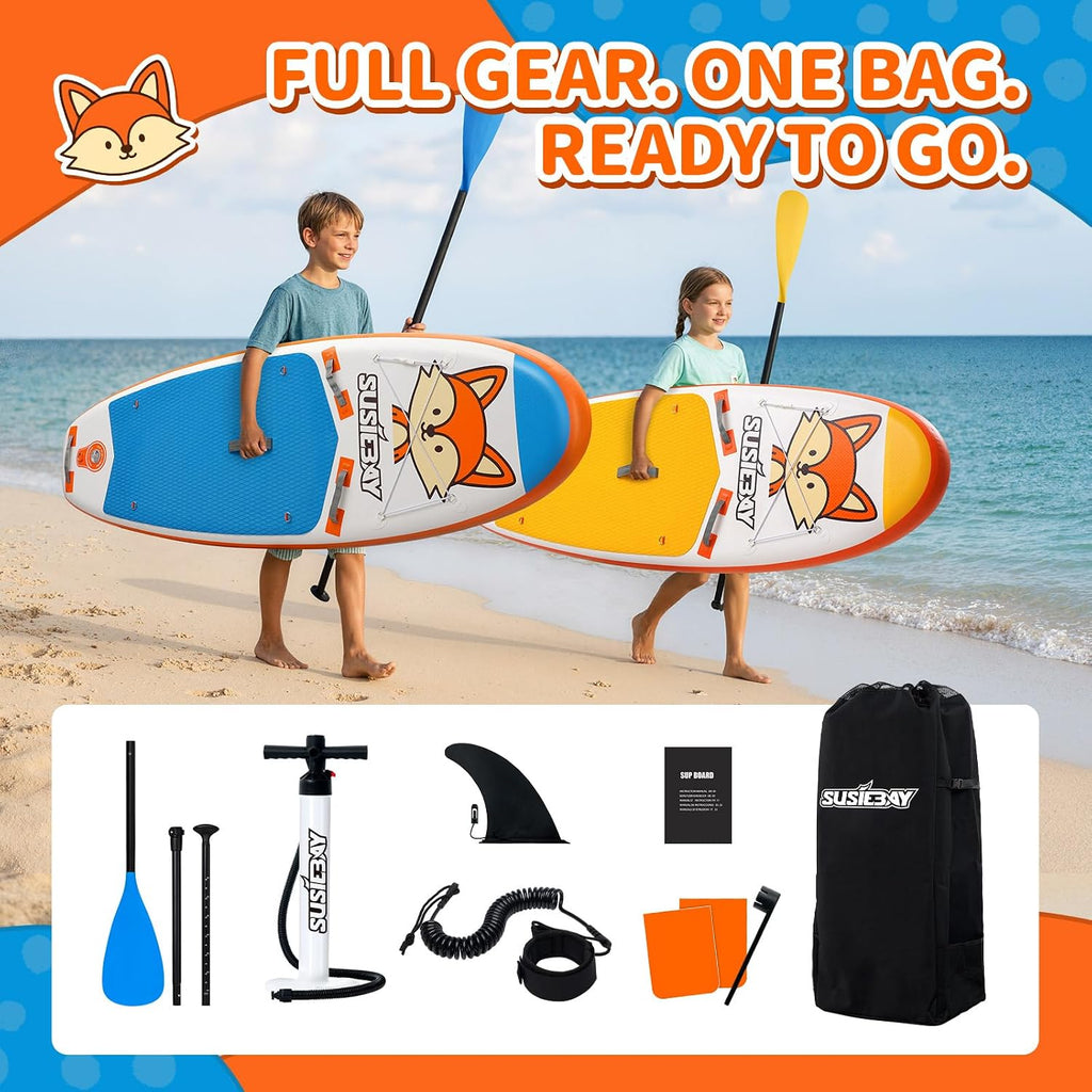 Kids Inflatable Stand Up Paddle Board with SUP Accessories,Wide Stable Design,Non-Slip Comfort Deck, Inflatable Paddle Board for Kids & Children