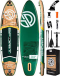 11'6×35' Super Wide Inflatable Stand Up Paddle Board, Ultra Stable SUP Board for Adults, 450lb Capacity with Shoulder Strap, 100L Backpack, Removable US Fin, Floating Paddle, Safety Leash