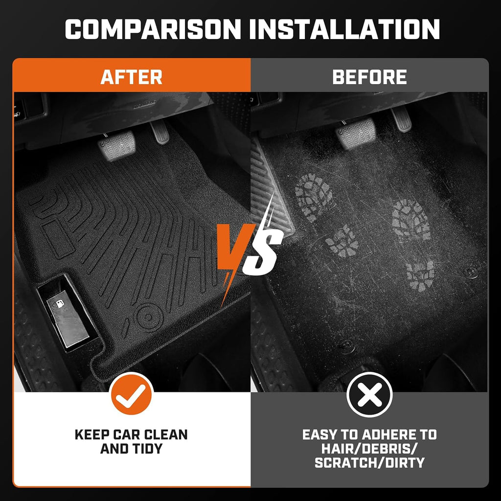 Mixsuper Floor Mat & Cargo Liner for Subaru Crosstrek 2018-2023 & 2017-2023 Impreza (Not Hybrid Models),All Weather TPE Floor Liners for Crosstrek Accessories,Full Set Anti-Slip Car Mats,Black