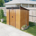 6x5 ft Outdoor Metal Storage Shed with Foundation Frame, Galvanized Steel Tool Shed with Lockable Sliding Door, Transparent Plate and Air Vent, Waterproof Garden Storage House for Backyard, Patio