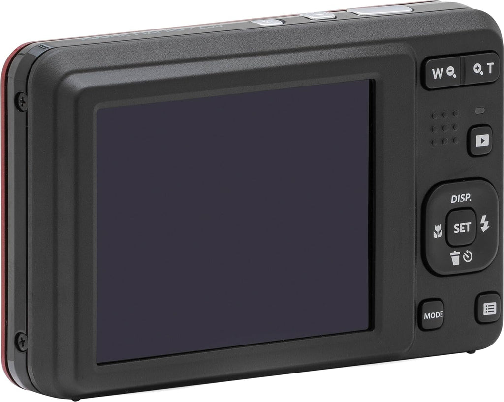 Kodak PIXPRO FZ55 Red 16MP Digital Camera 5X Optical Zoom 28mm Wide Angle 1080P Full HD Video 2.7' LCD Camera + 64GB Card and Reader + Case + Memory Wallet + Tripod + Cleaning Bundle
