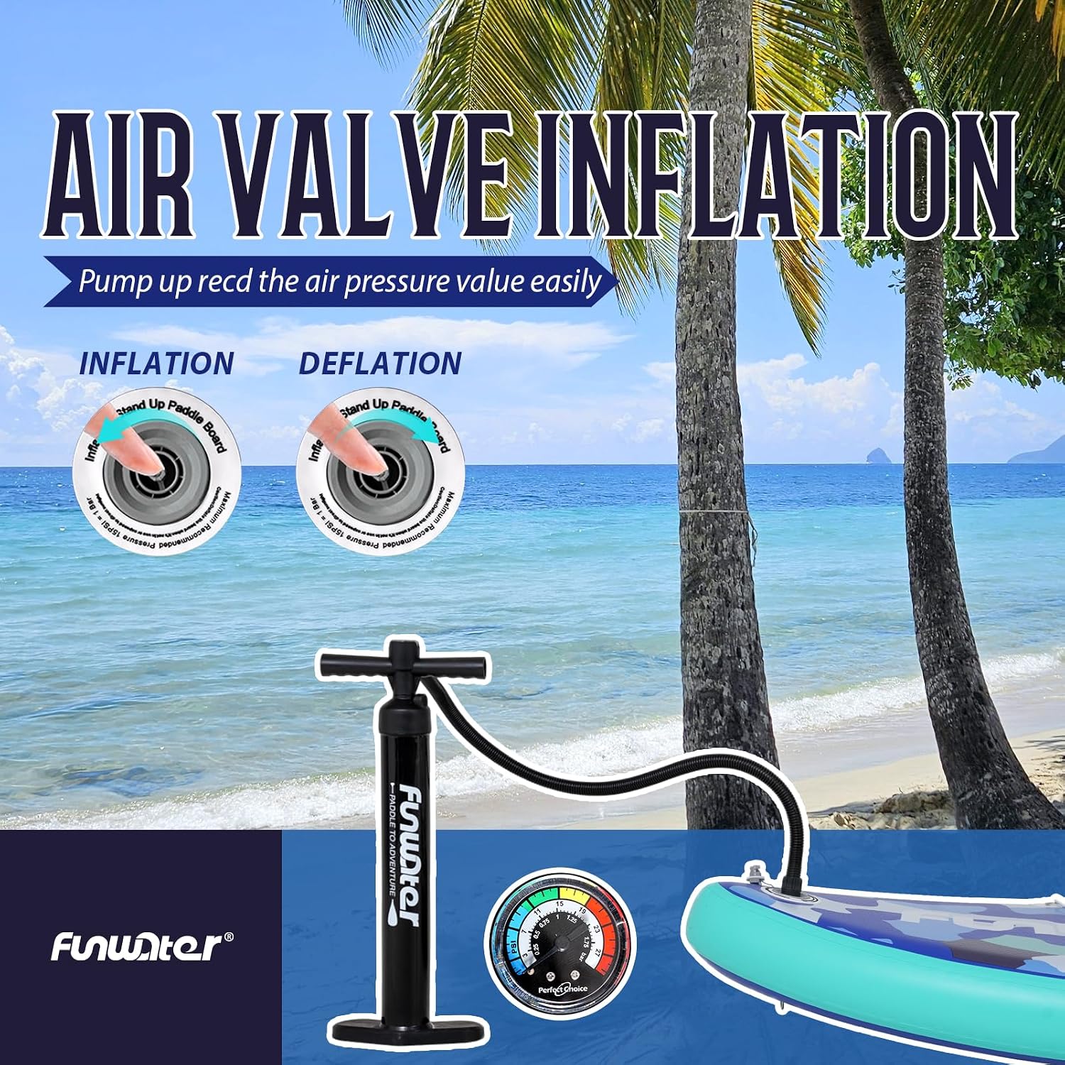 FunWater Inflatable Stand Up Paddle Board with Premium SUP Paddleboard Accessories, Anti-Slip EVA Deck, 11'6''/11'/10'6'' Paddle Boards for Adults & Youth of All Skill Levels