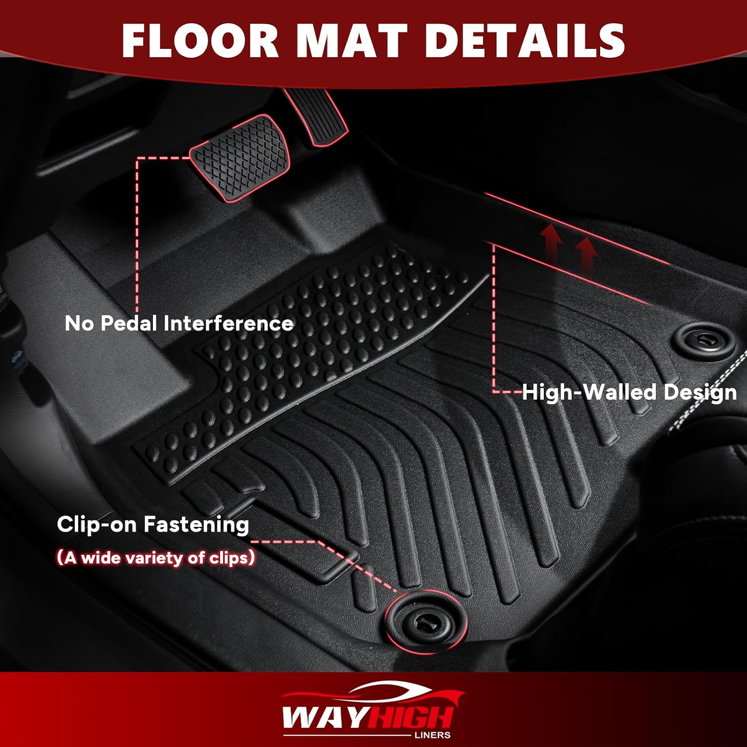 Wayhigh® Floor Mats& Cargo Liner for Toyota 4Runner 2003-2009(Only 5 Seats) All Weather TPE Car Mats Waterproof Heavy Duty Floor Liners Custom Fit for 4Runner Accessories- Black