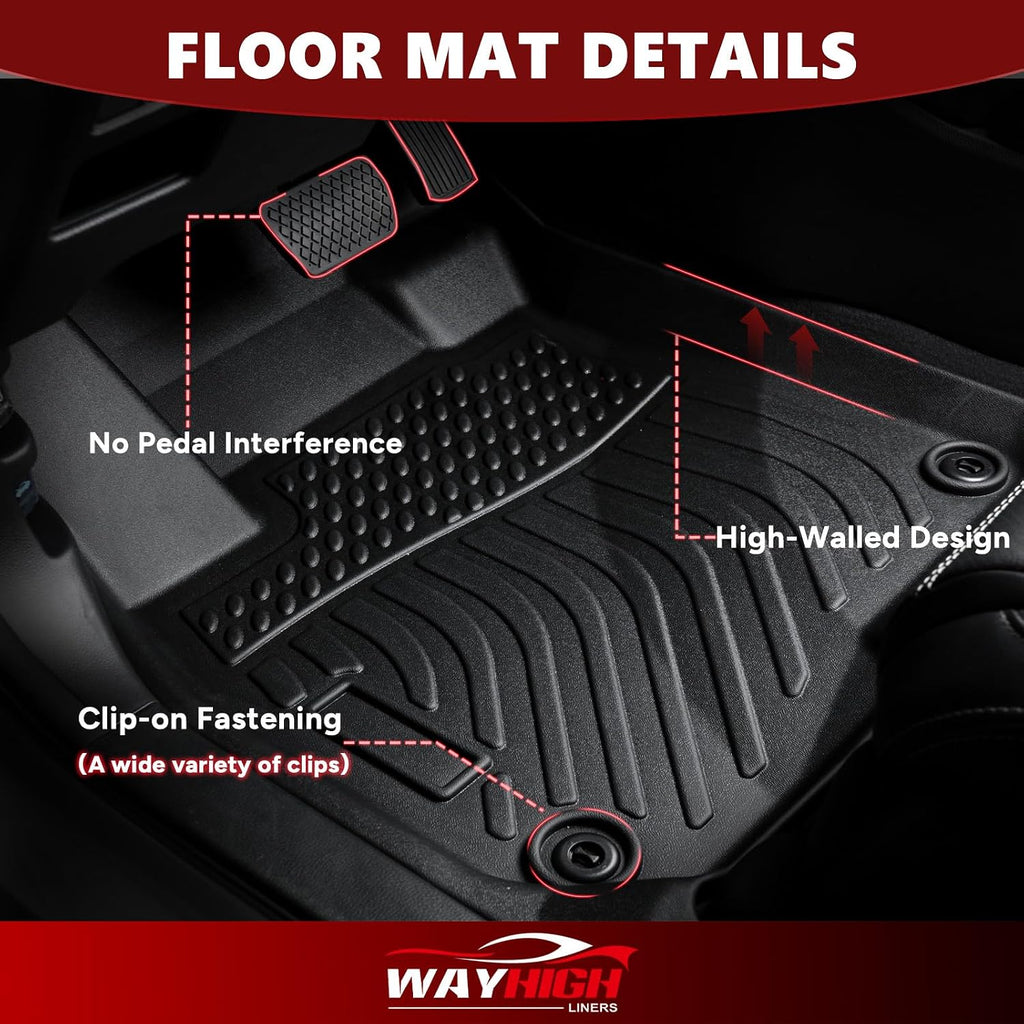 Wayhigh® Floor Mats & Cargo Liner for Volvo XC40 2019-2026 (Not for Recharge), All Weather TPE Car Mats Waterproof Heavy Duty Floor Liners, Floor Mats Custom Fit for XC40 Accessories