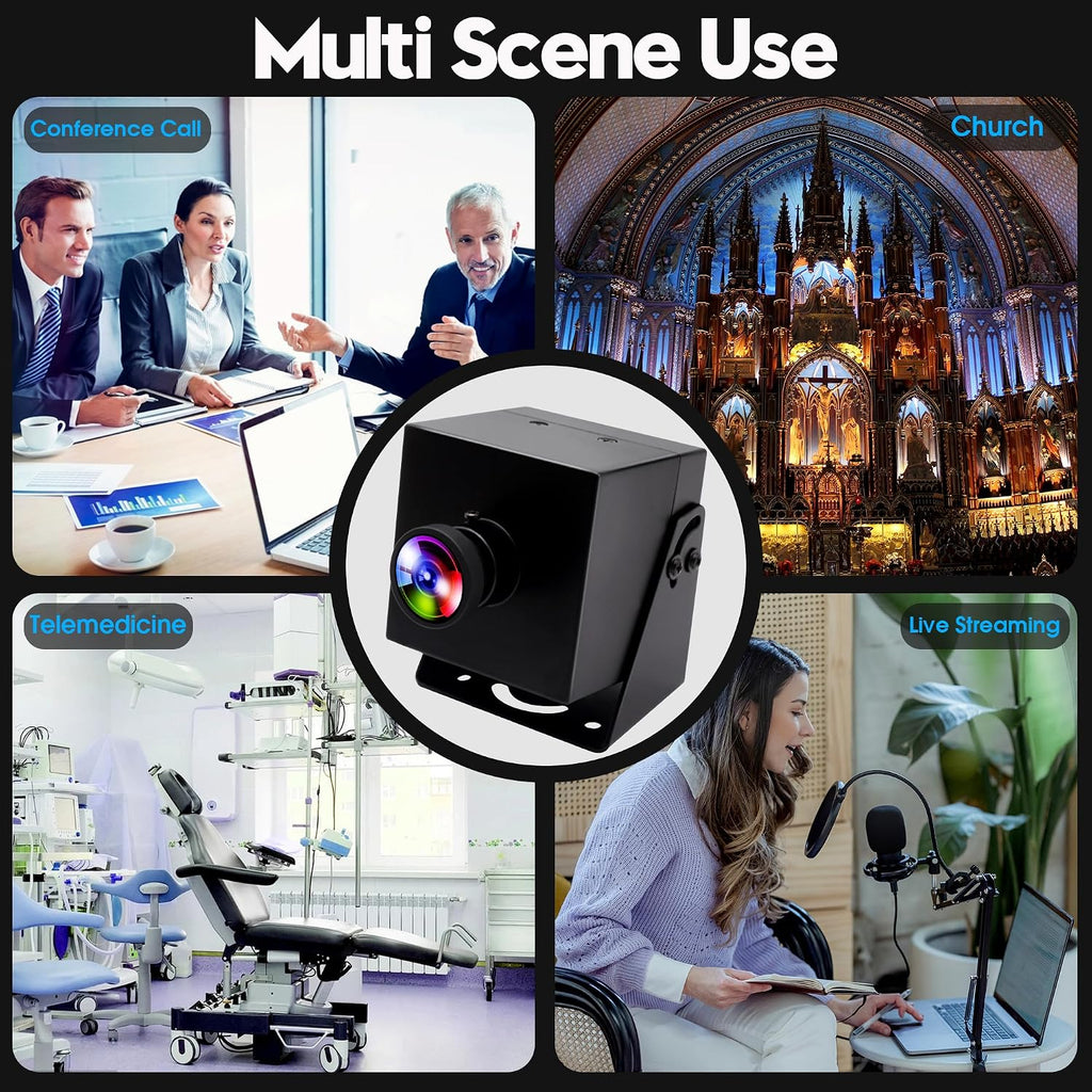 ELP 4K HDMI USB Camera Wide Angle PC Webcam 2X Digital Zoom H.264 8mp USB Security Camera (200degree Fisheye Lens)