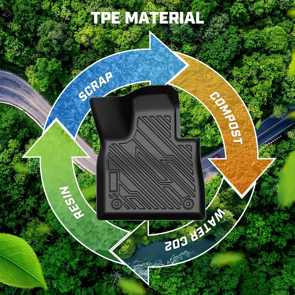 Mixsuper Floor Mat & Cargo Liner for Ford Explorer 2020-2026 Captain Chairs (Only Fit 6 Seats),All Weather TPE Floor mat with Backrest and Door Sill Guards Explorer Accessories,Anti-Slip Black